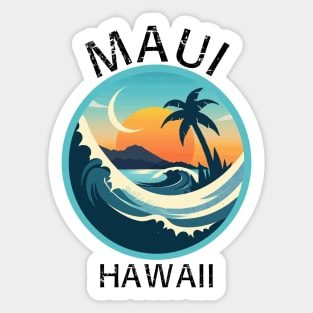 Maui Hawaii (with Black Lettering) Sticker